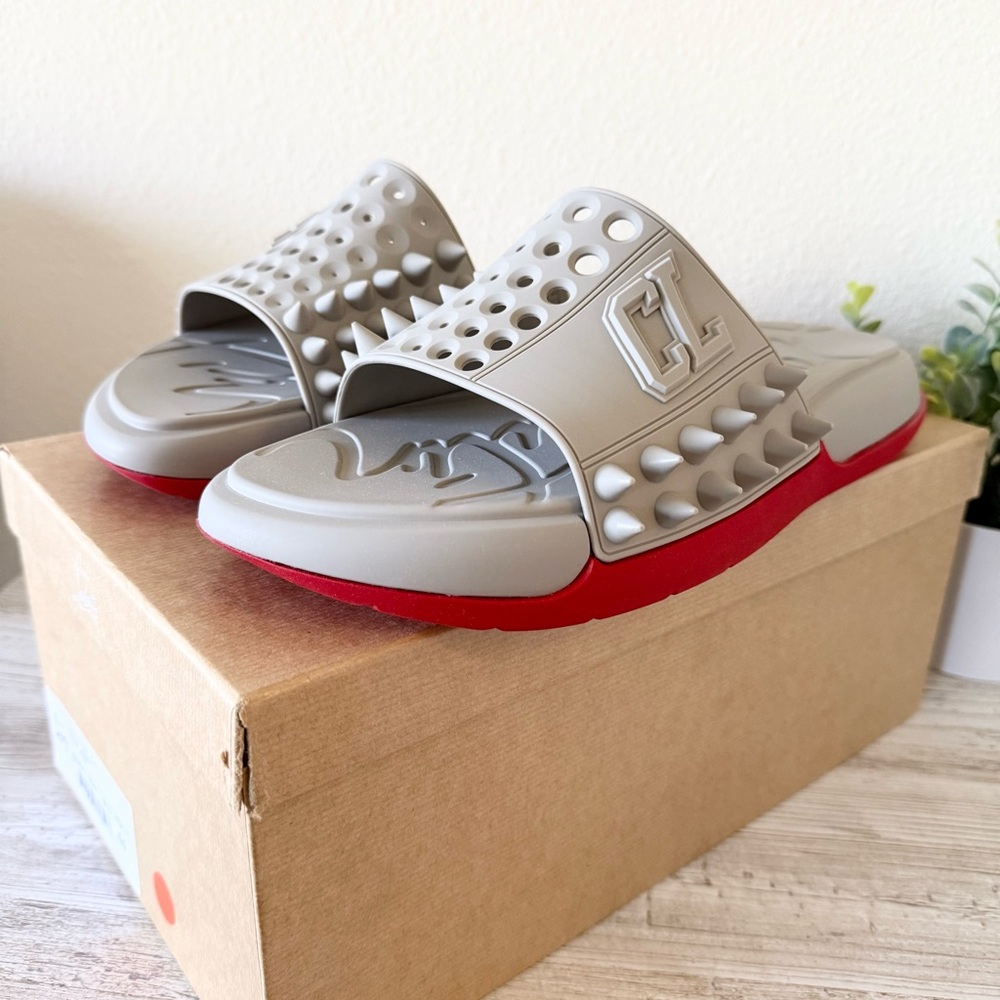 New Christian Louboutin Take It Easy Men Flat Pool Slides size EU 44, US 11